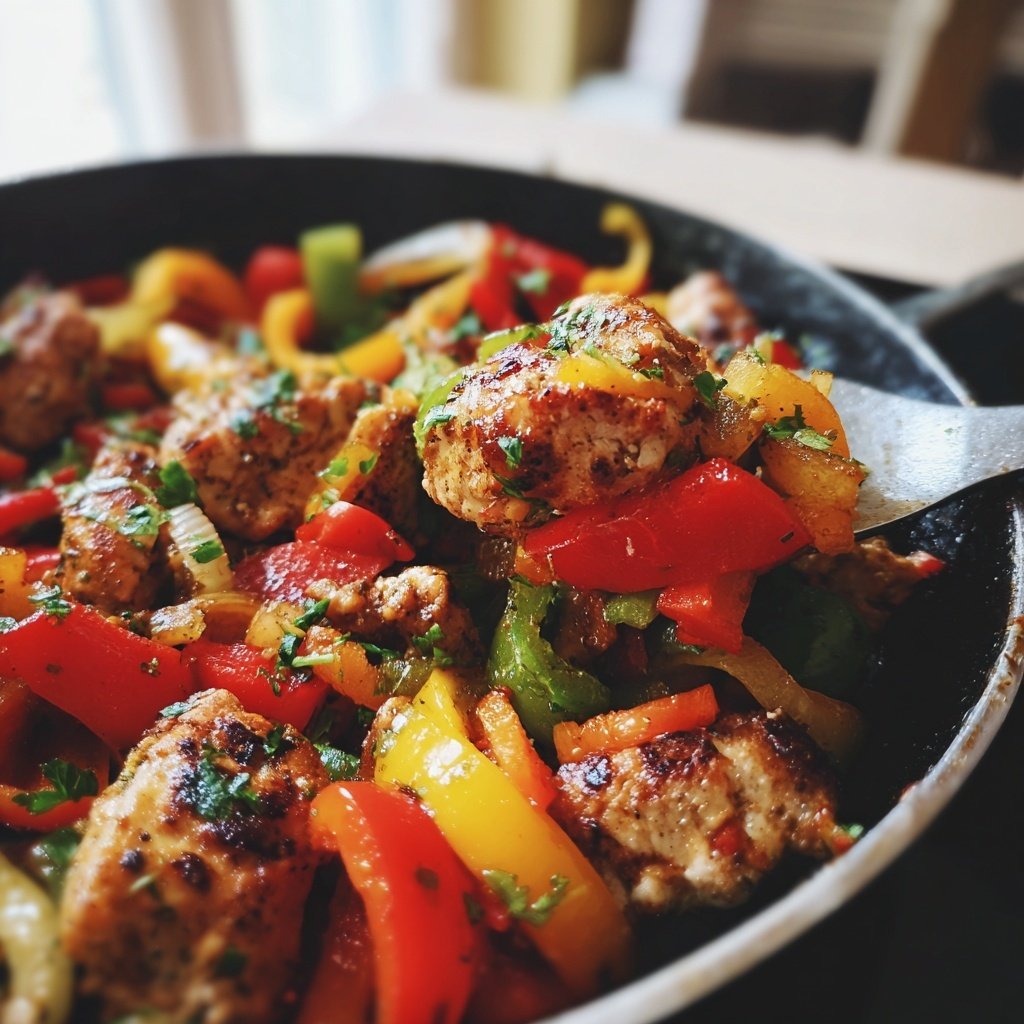 Kalorienarme Gemüsepfanne Mit Hähnchen