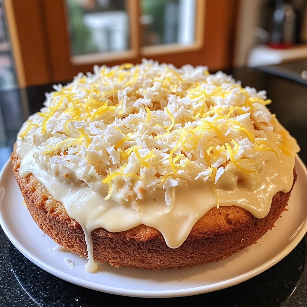 Zitronenkuchen mit Kokos