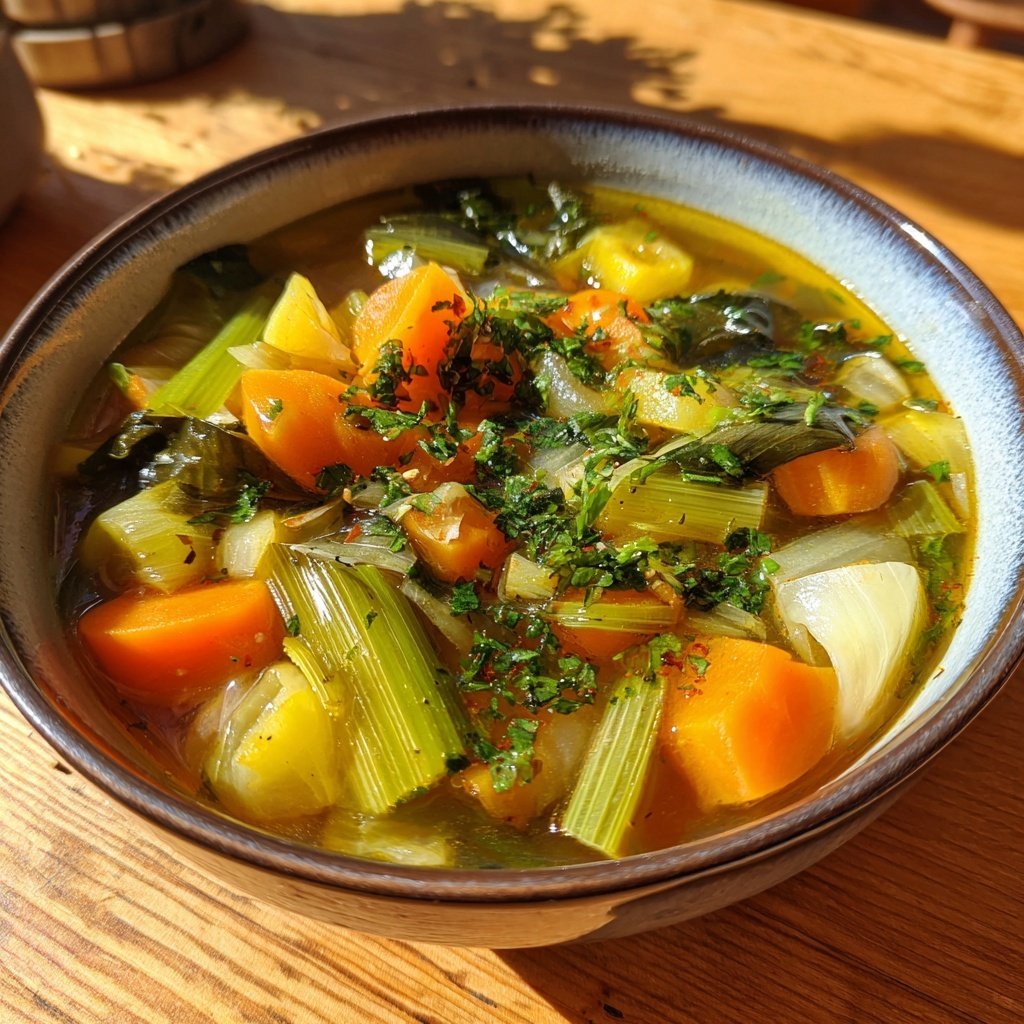 Kalorienarme Gemüse Suppe Mit Lauch