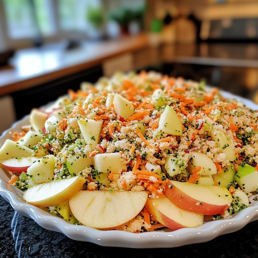 Roher Brokkoli-Salat mit Apfel – Vegan und Low Carb