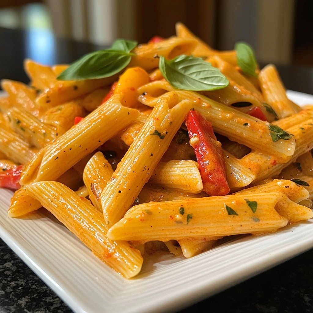 Penne mit cremiger Paprikasauce