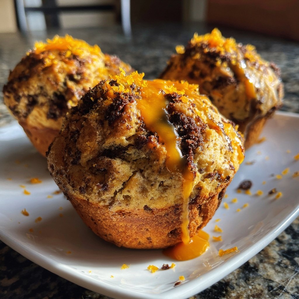 Muffins mit Kakao und Orange